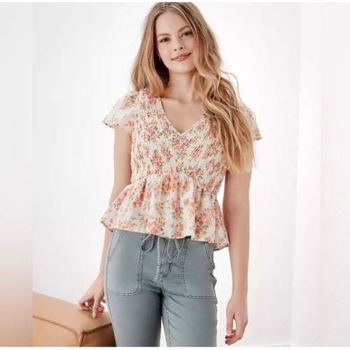 American eagle smocked - smocked, floral