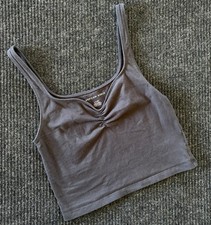 American Eagle Cropped Gray